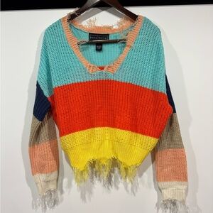 Polly & Esther Multicolor V-Neck Sweater